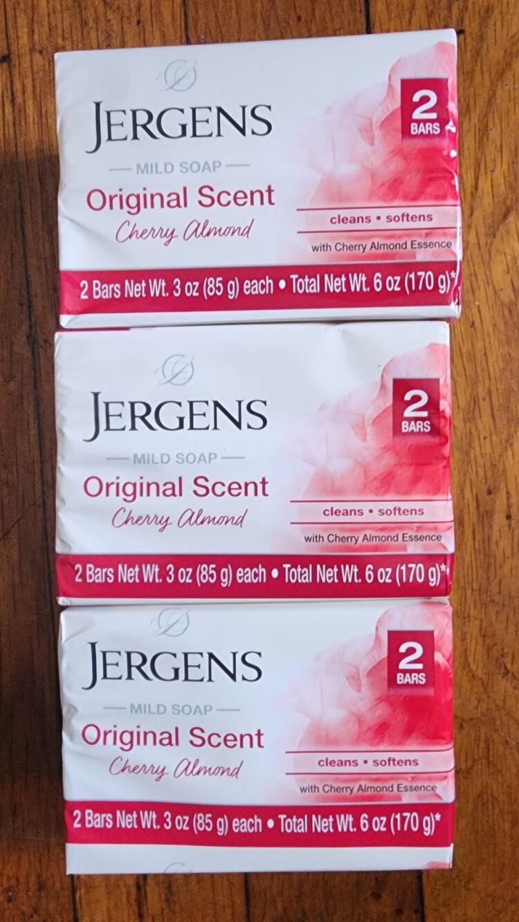 Jergens Mild Soap Original Cherry Almond 3 oz 6 Bars DISCONTINUED NEW SEALED